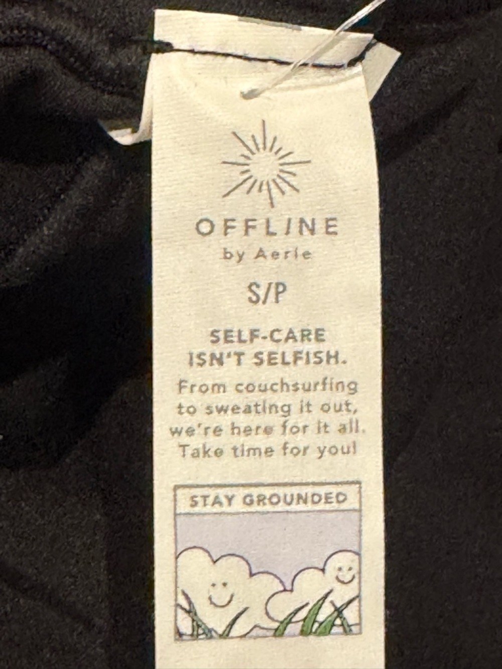 NEW Offline by Aerie Womens Real Me 7/8 Hi-Rise Leggings Black NWT Small Smocked - Picture 10 of 11